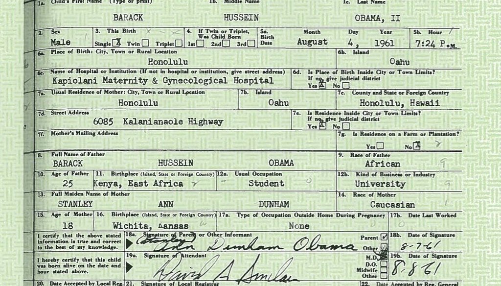 On April 27, 2011, the White House released President Barack Obama's long form birth certificate.