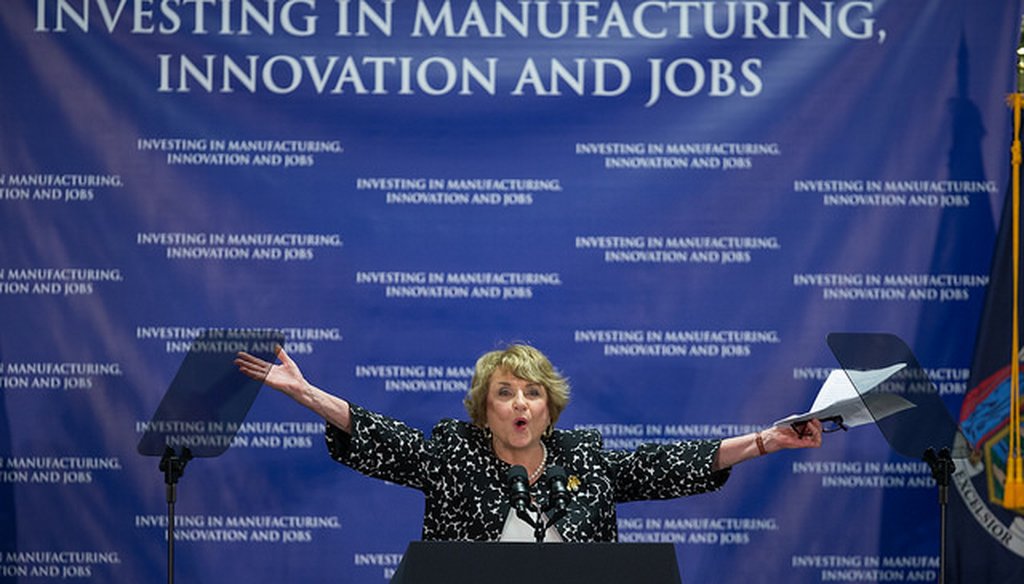 Rep. Louise Slaughter at the announcement of a photonics institute in Rochester on July 27, 2015 (Courtesy: Governor Andrew M. Cuomo's Flickr page)