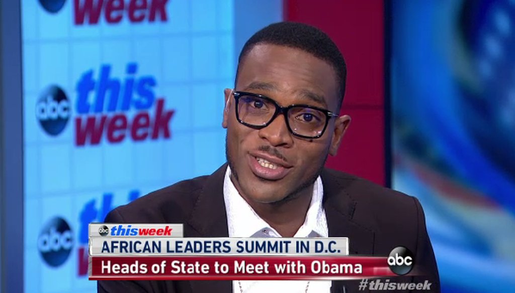 D'Banj appeared on ABC's "This Week" on Aug. 3, 2014.