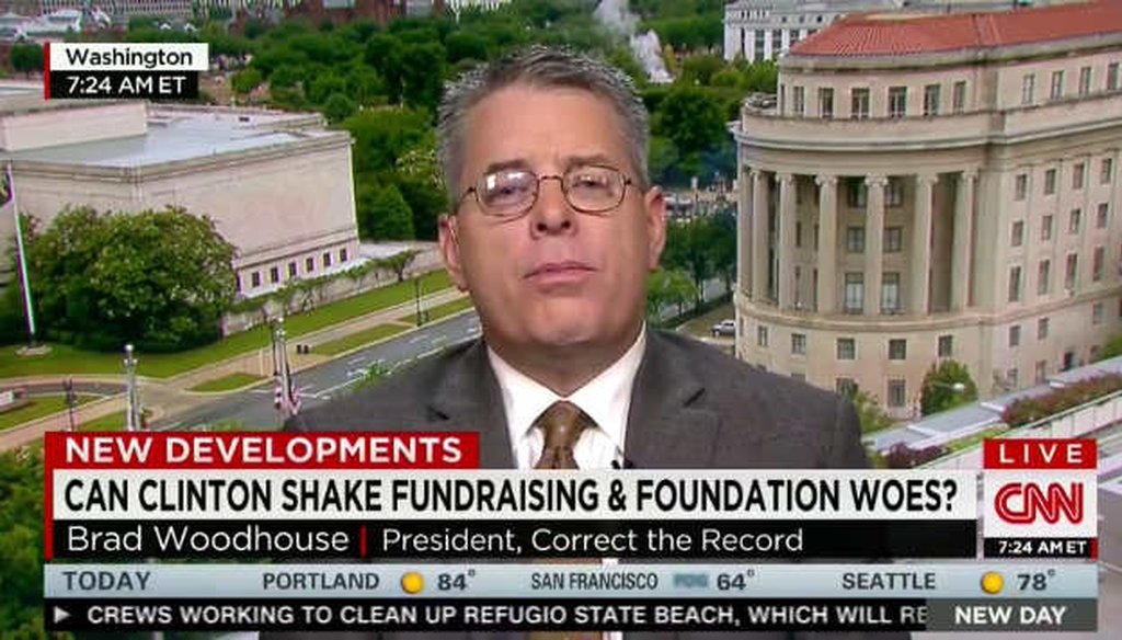 Brad Woodhouse, president of the pro-Clinton Super PAC Correct the Record, said Hillary Clinton's handling of her emails broke no laws.