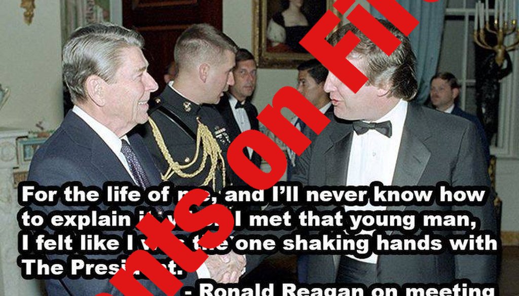 Ronald Reagan didn't say he felt like he “was the one shaking hands with the president” when he met Donald Trump.