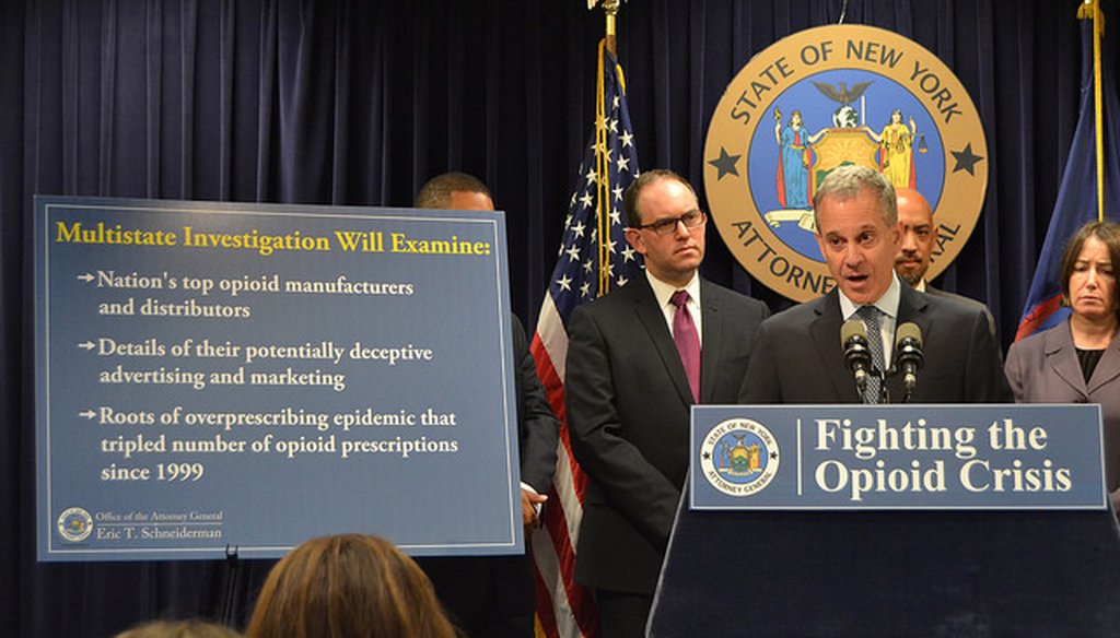 New York State Attorney General Eric Schneiderman claimed some states have more opioid prescriptions than residents. (Courtesy: Schneidermans' Flickr page)