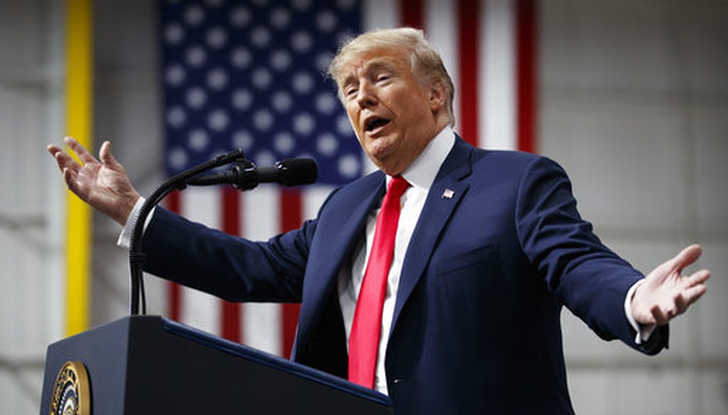 U.S. President Donald Trump speaks at a campaign rally at Atlantic Aviation in Moon Township, Pa., Saturday, March 10, 2018. (AP Photo/Carolyn Kaster)