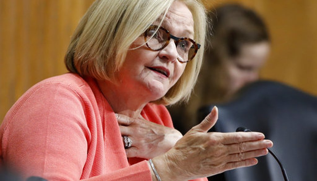 Sen. Claire McCaskill, D-Mo., asks a question at a Senate Finance Committee hearing. (AP/Jacquelyn Martin)