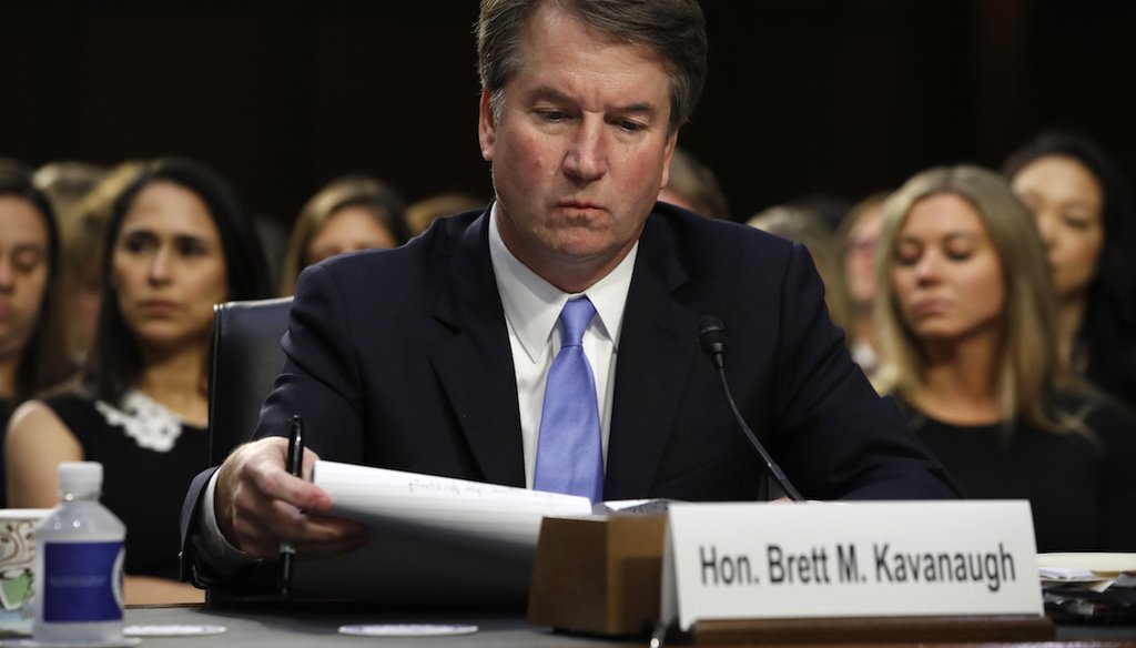 Brett Kavanaugh faces Senate confirmation hearing on Sept. 6, 2018.