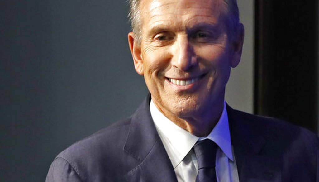 Former Starbucks CEO and Chairman Howard Schultz smiles as he walks on stage at the kickoff event for his book promotion tour Monday, Jan. 28, 2019, in New York. Schultz has teased the prospect of a 2020 presidential bid. (AP Photo/Kathy Willens)