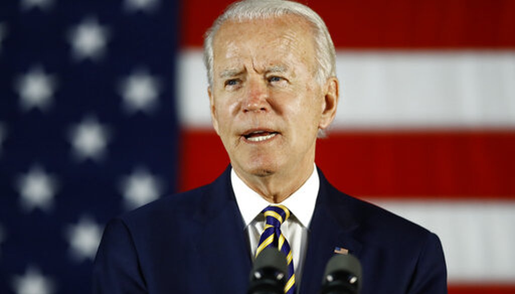 Democratic presidential candidate, former Vice President Joe Biden speaks in Darby, Pa., on June 17, 2020. (AP)