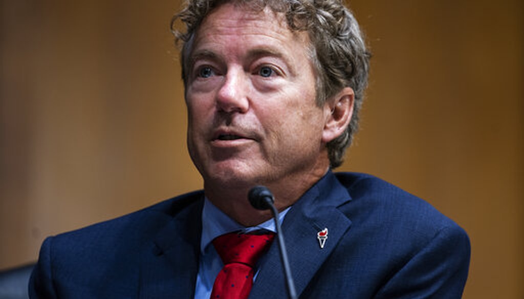 Sen. Rand Paul, R-Ky., questions Secretary of State Mike Pompeo during a Senate Foreign Relations committee hearing on the State Department's 2021 budget on Capitol Hill, July 30, 2020, in Washington. (Jim Lo Scalzo/Pool via AP)