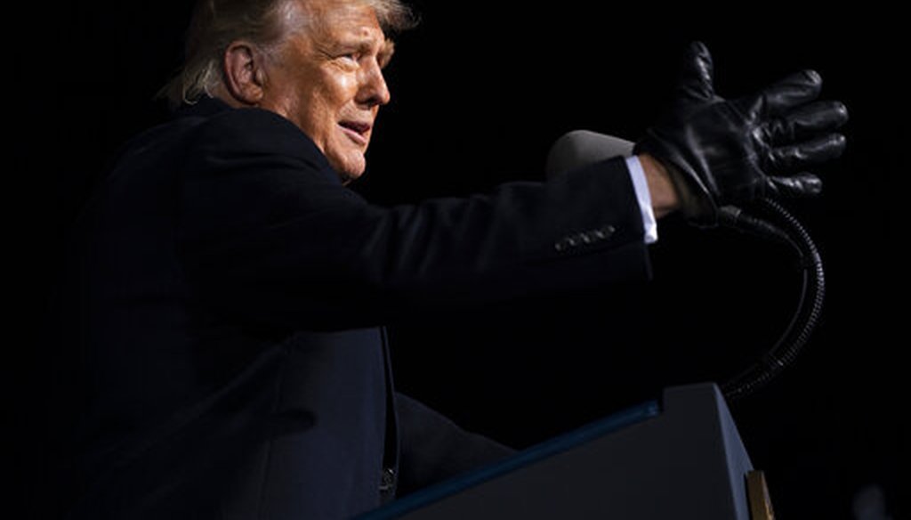 President Donald Trump speaks at a campaign rally in Omaha, Neb., on Oct. 27, 2020. (AP)