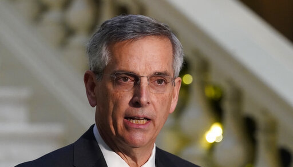 Georgia Secretary of State Brad Raffensperger speaks during a press conference on Dec. 14, 2020, in Atlanta. (AP)