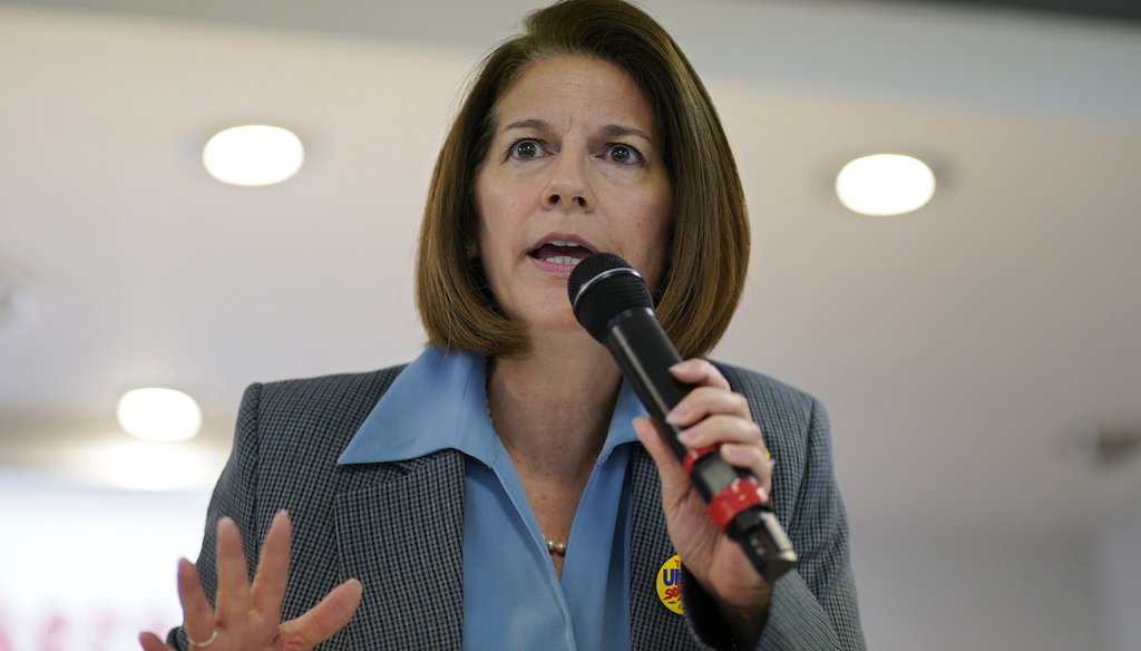 Sen. Catherine Cortez Masto, D-Nev., attends and event at the Culinary union, Oct. 8, 2022, in Las Vegas. (AP)