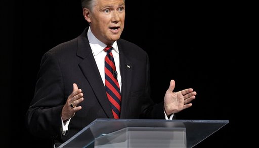 Mark Harris participates during a debate in Research Triangle Park, N.C., Monday, April 28, 2014. (AP/Pool)