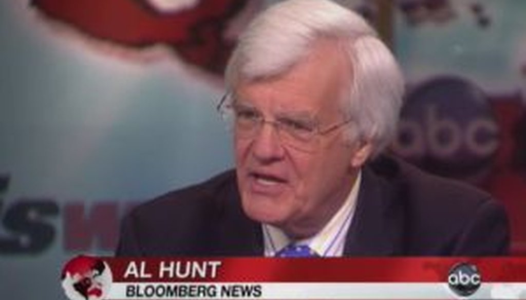 Bloomberg News editor Al Hunt was a panelist on ABC's "This Week."