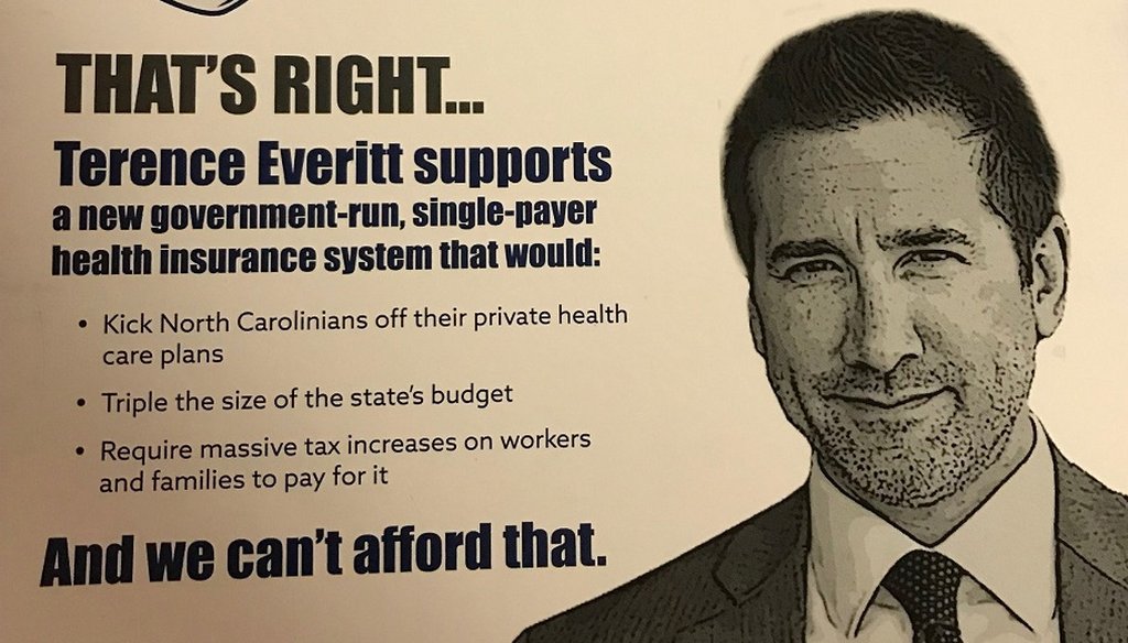 The North Carolina GOP and some of its candidates are accusing Democrats of pledging to support a health care agenda that includes single-payer health insurance.