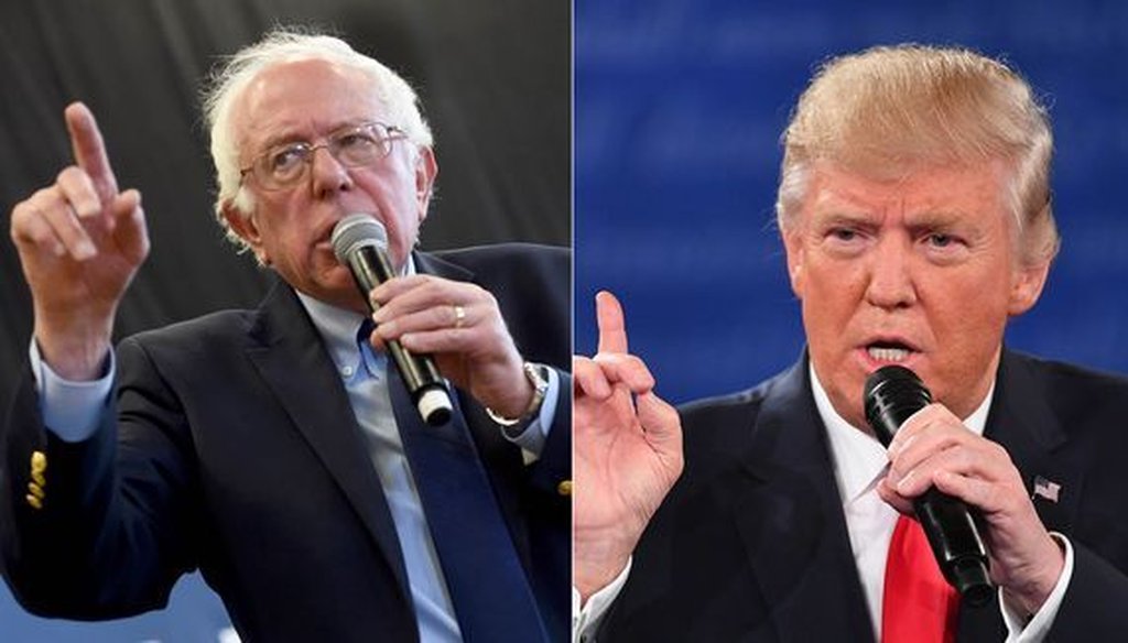 Had he won the Democratic nomination, could Bernie Sanders (left) have defeated Donald Trump in the 2016 presidential election? A Wisconsin radio talk show host made that argument while claiming that Sanders is the most popular politician in America. 