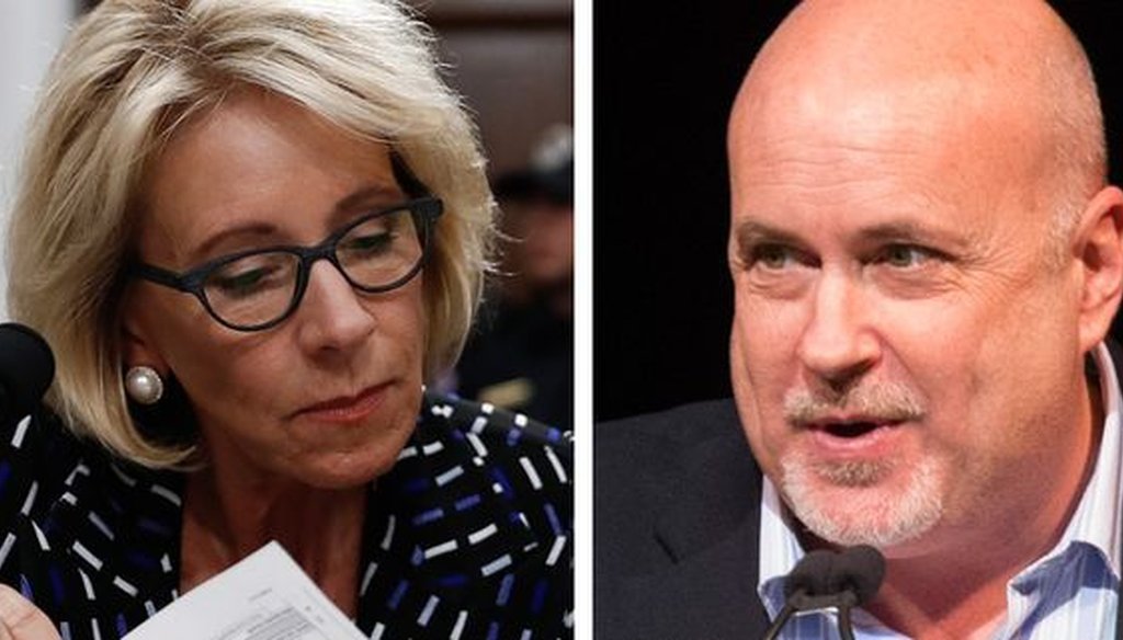 U.S. Education Secretary Betsy DeVos and U.S. Rep. Mark Pocan, D-Wis., clashed over school vouchers during a House subcommittee hearing on May 24, 2017. 