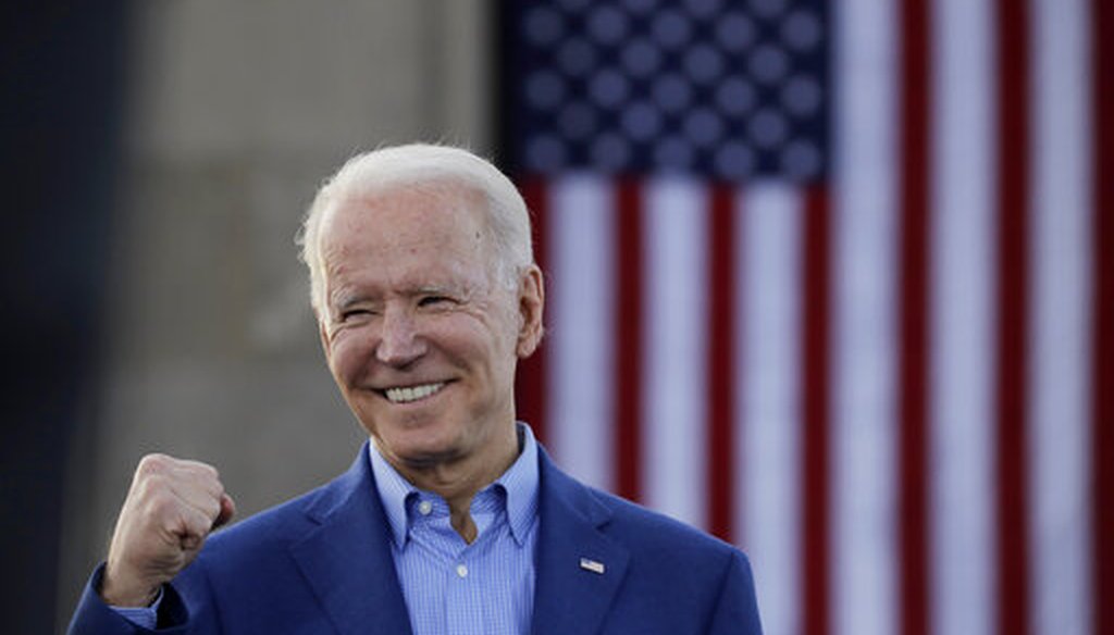 Democratic presidential candidate, former Vice President Joe Biden knowledges the crowd during a campaign rally Saturday, March 7, 2020, in Kansas City, Mo. (AP)