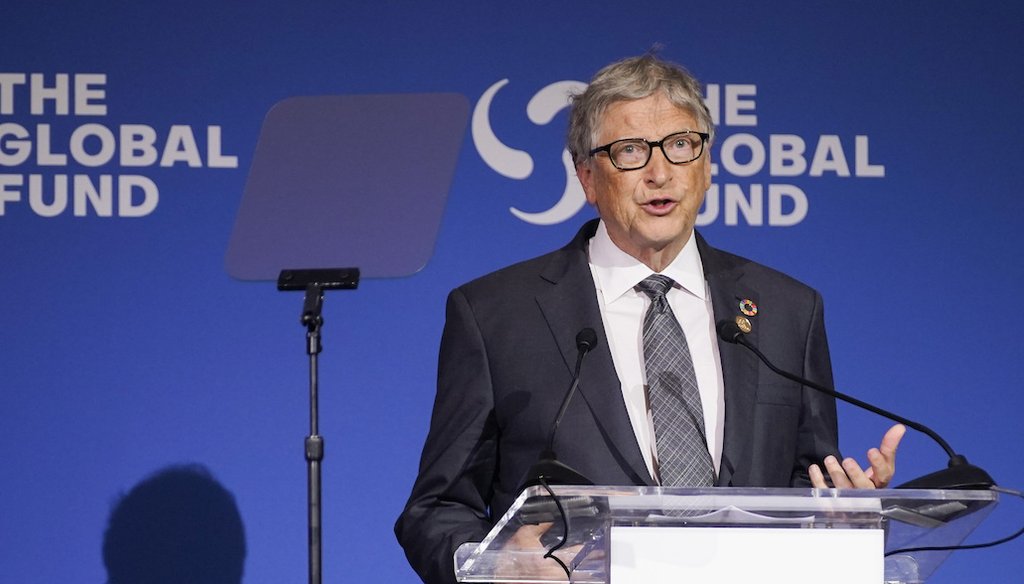 Bill Gates speaks during the Global Fund's Seventh Replenishment Conference, Wednesday, Sept. 21, 2022, in New York. (AP)