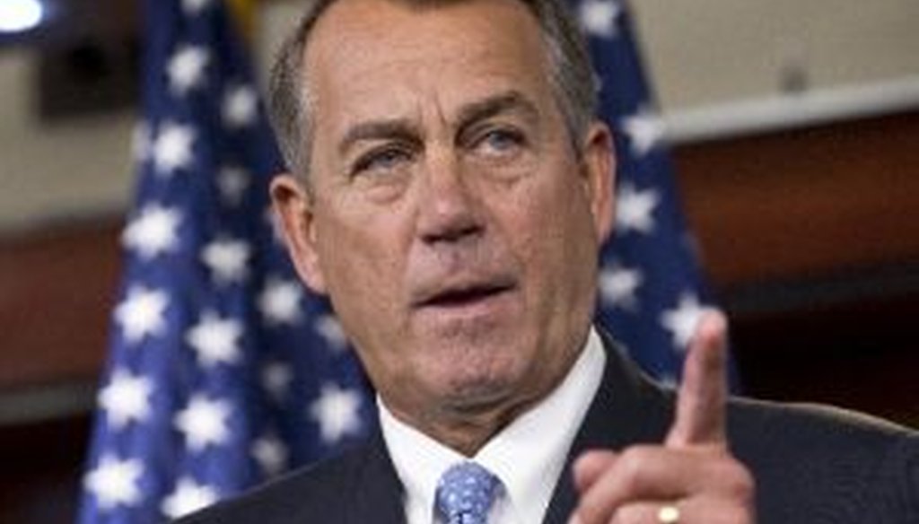 House Speaker John Boehner, R-Ohio, wrote that President Barack Obama has promised not to sign any bill that doesn't restore sequestration cuts. We checked Boehner's claim.