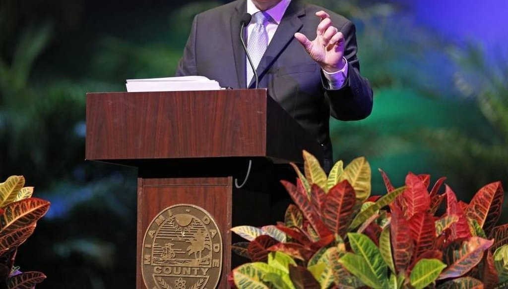 Miami-Dade Mayor Carlos Gimenez gave his state of the county speech Jan. 18, 2017.