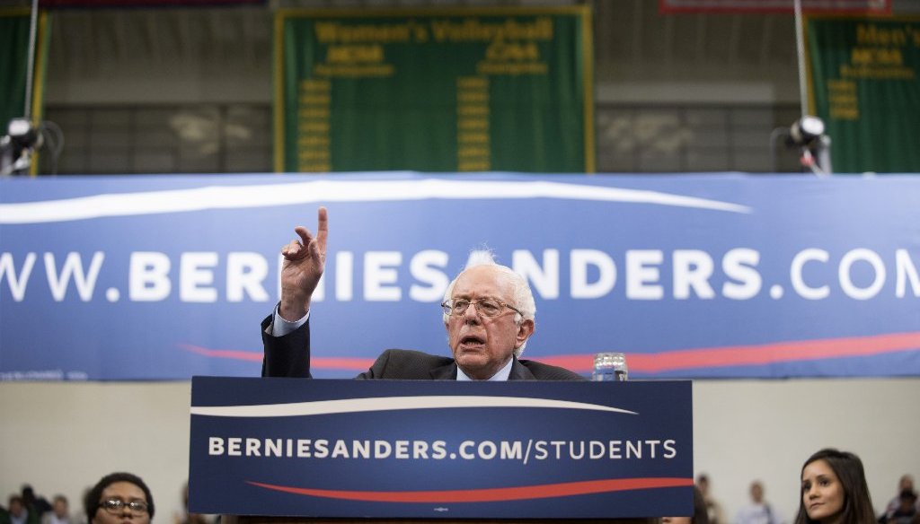 Bernie Sanders says it's a "simple truth" that it costs a lot more to send someone to prison rather than to U.Va. But the truth isn't that simple. (AP Photo)