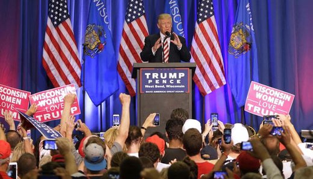 Donald Trump campaigned in West Bend, Wis., on Aug. 16, 2016. (Rick Wood photo)