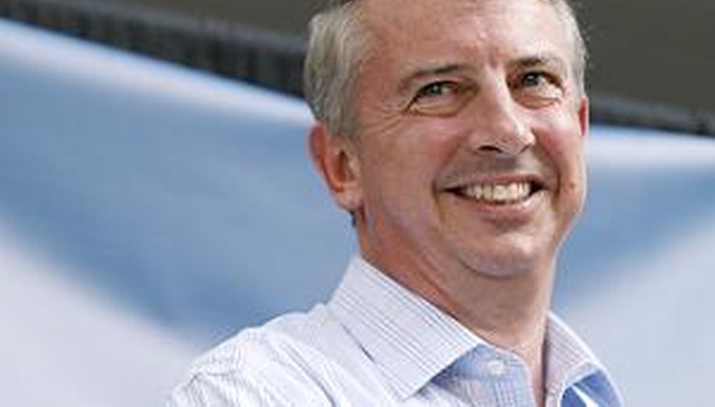 Ed Gillespie, Republican nominee for U.S. Senate, listens at a fundraiser on June 17.