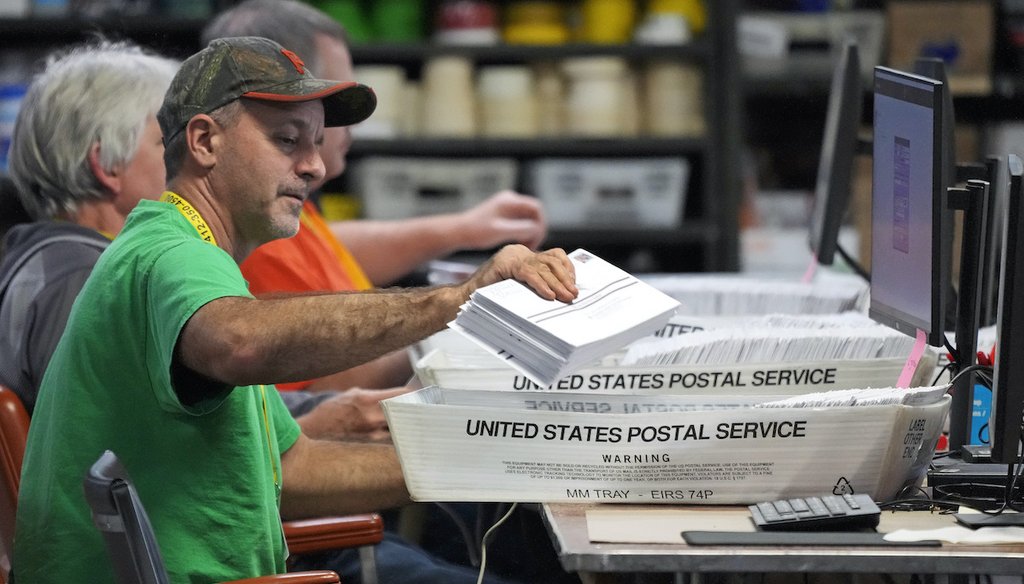 Allegheny County workers scan mail-in and absentee ballots at the Allegheny County Election Division Elections warehouse in Pittsburgh, Thursday, Nov. 3, 2022. (AP)