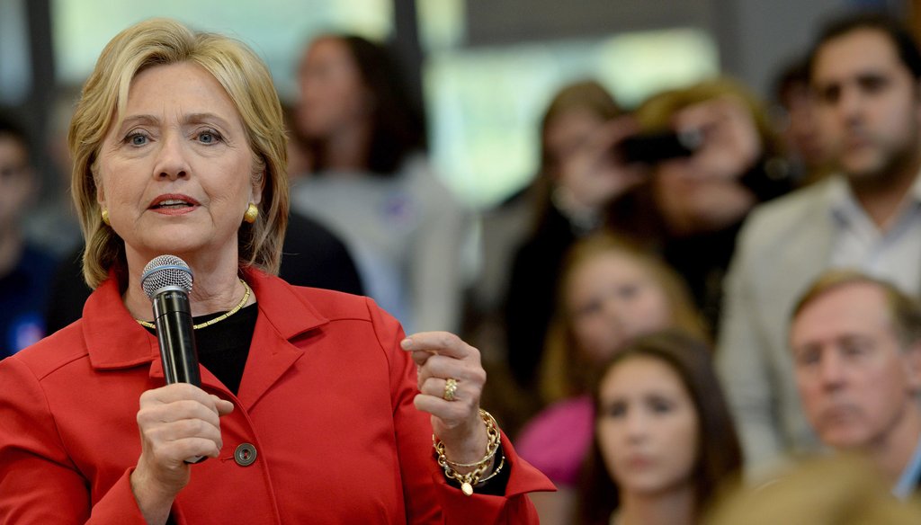 Hillary Clinton discusses proposals to address gun violence Oct. 5, 2015 in Manchester, New Hampshire. (Getty Images) 