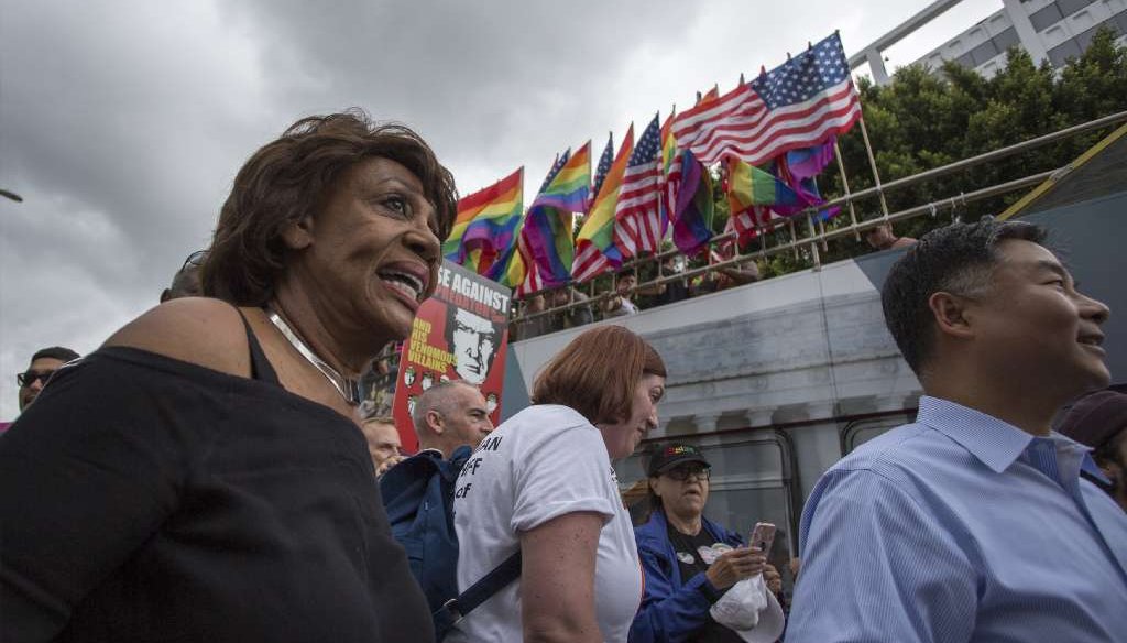 A website called TeddyStick.com cited an unproven statistic about U.S. Rep. Maxine Waters, D-Calif., and her attendance record at "congressional meetings." (Getty Images)