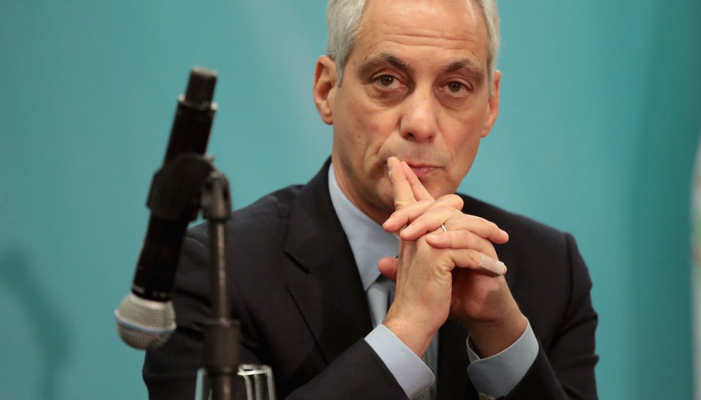 Chicago Mayor Rahm Emanuel speaks to the press during an event on December 5, 2017 in Chicago, Illinois. (Photo by Scott Olson/Getty Images)