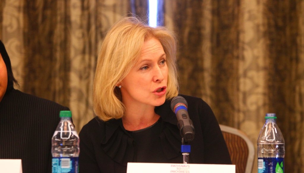 Sen. Kirsten Gillibrand has been under fire for reversing her position on a bill to penalize those who boycott Israel. (John Hickey/Buffalo News)