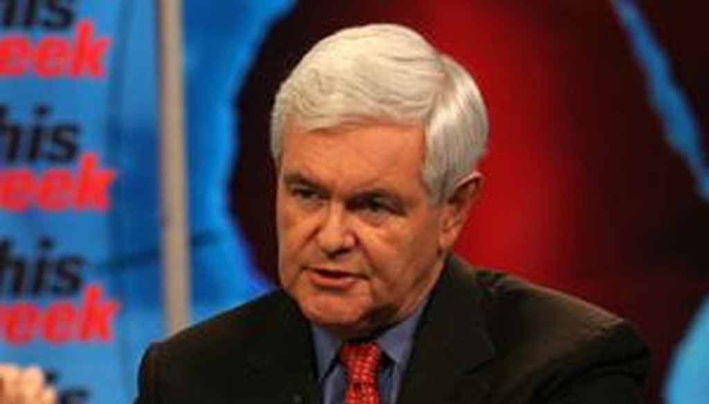 Potential GOP presidential candidate Newt Gingrich said on ABC's "This Week" that the Obama administration had cut democracy-promotion funding in Egypt.