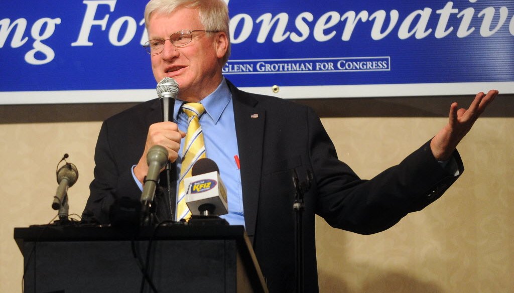 Republican Wisconsin state Sen. Glenn Grothman on Nov. 4, 2014, celebrating his election win for a seat in Congress.