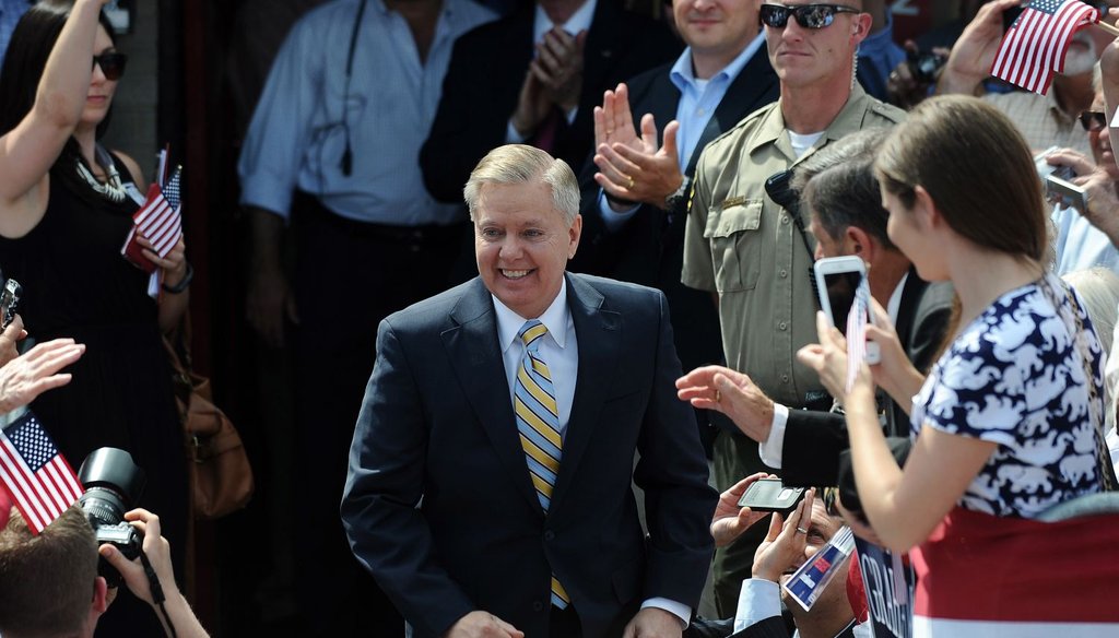 U.S. Sen. Lindsey Graham announces his bid for the presidency on June 1, 2015, in Central, S.C. (AP Photo)