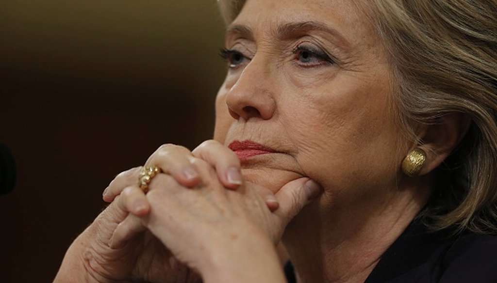Former Secretary of State Hillary Clinton waits to testify at the House Select Committee on Benghazi Oct. 22, 2015. (Getty Images)