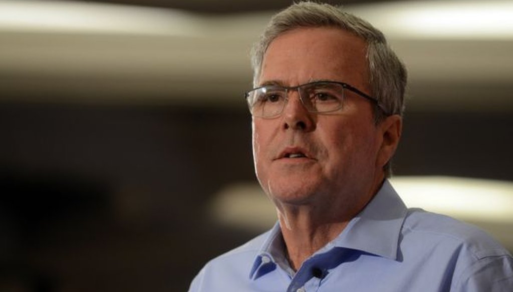 Former Florida Gov. Jeb Bush speaks at the First in the Nation Republican Leadership Summit on April 17, 2015 in Nashua, N.H.