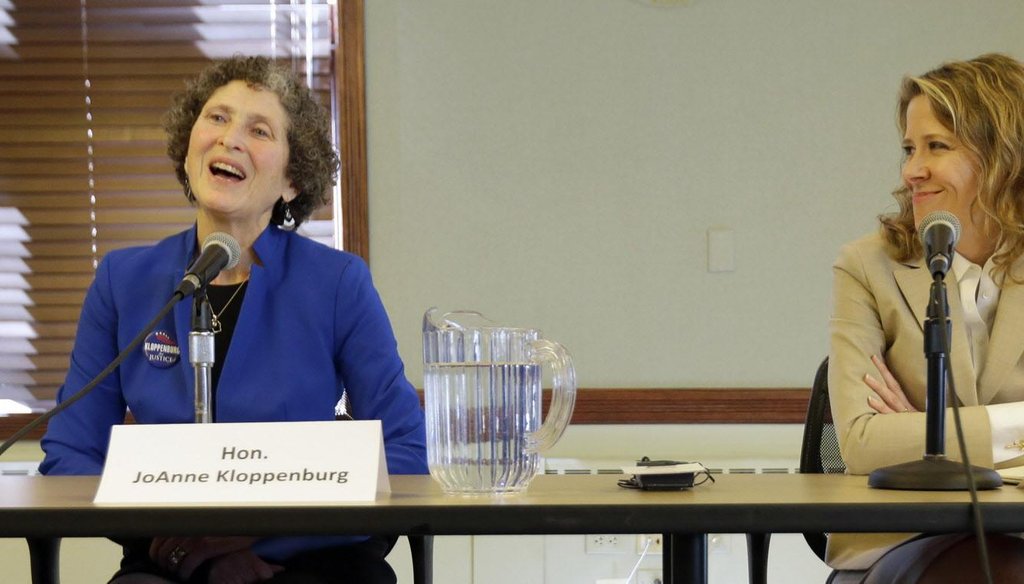 State Court of Appeals Judge JoAnne Kloppenburg (left) is making her second run for the state Supreme Court in the April 5, 2016 election. She is challenging Justice Rebecca Bradley, who was appointed to the post. (Mike De Sisti photo)