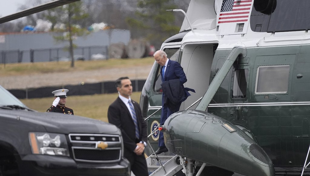 President Joe Biden arrives at Walter Reed National Military Medical Center for a physical, Feb. 28, 2024, in Bethesda, Md. (AP)