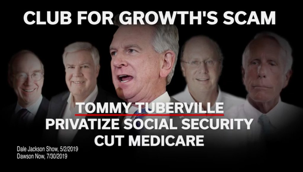 Sen. Doug Jones, D-Ala., charged Republican Tommy Tuberville of weakening Social Security and Medicare. (Screenshot)