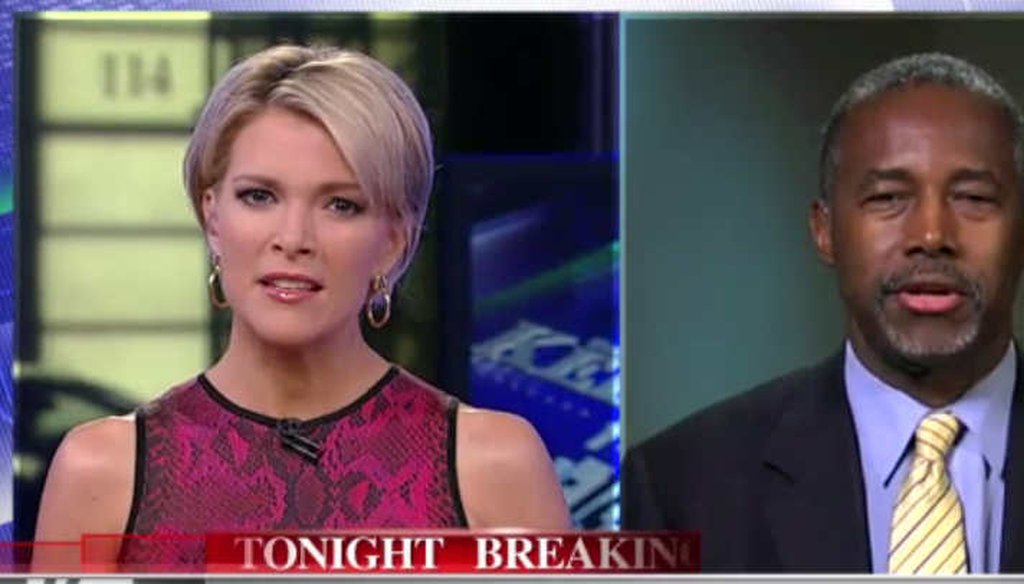 Fox News host Megyn Kelly talked about campus unrest with Republican presidential candidate Ben Carson. (Screengrab)