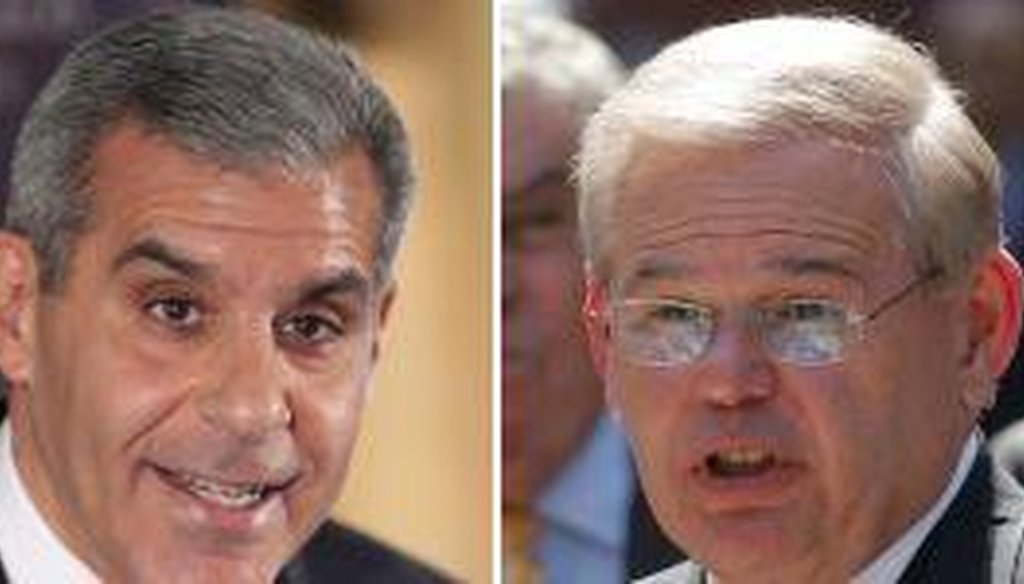 Republican State Sen. Joe Kyrillos, left, is preparing to challenge U.S. Sen. Robert Menendez, a Democrat, in the Nov. 6 general election. 