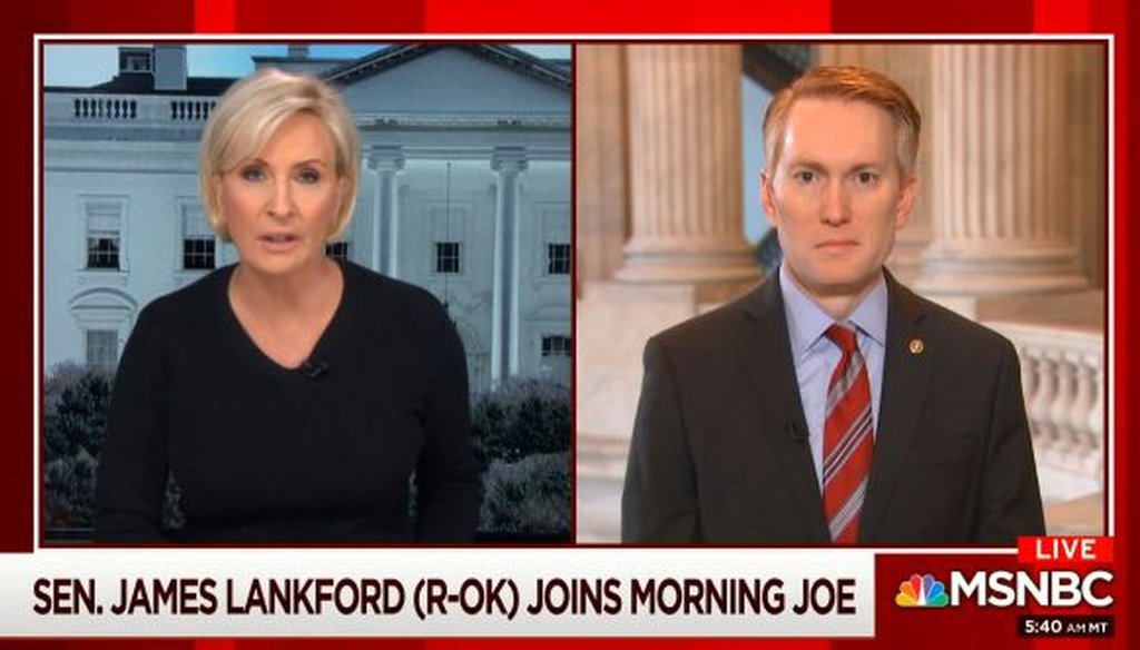 Sen. James Lankford, R-Okla., appeared on MSNBC's "Morning Joe" on March 6, 2019.