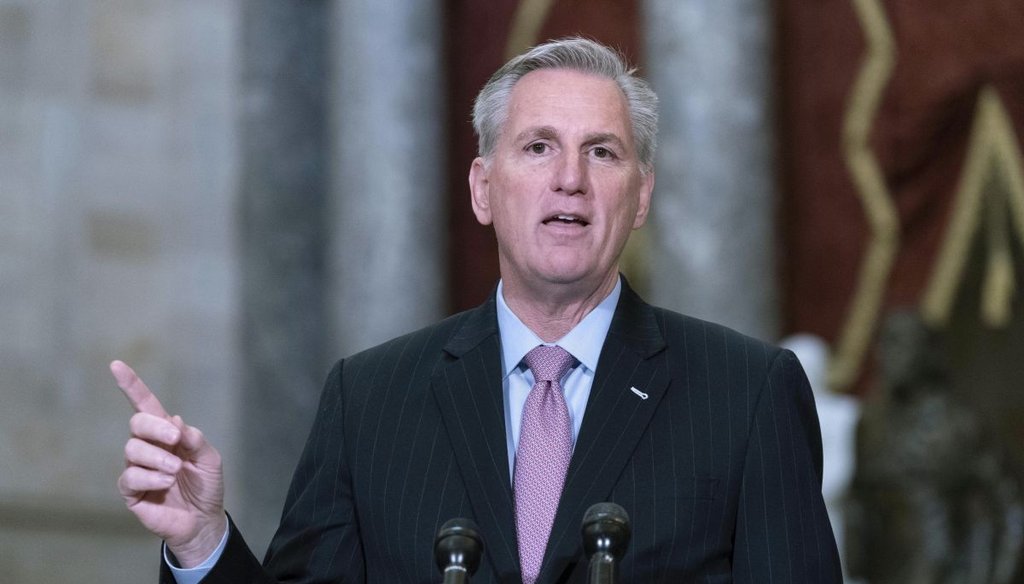 House Speaker Kevin McCarthy, R-Calif., speaks at a news conference at the Capitol on Jan. 12, 2023. (AP)