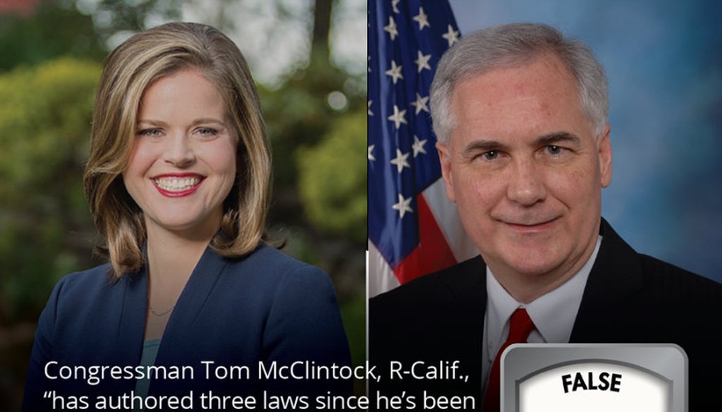 Democrat Jessica Morse is running against GOP Rep. Tom McClintock in California's 4th Congressional District east of Sacramento. Graphic by PolitiFact California