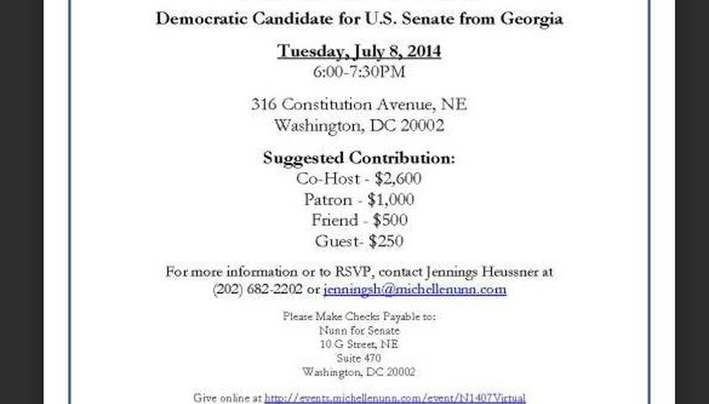 Virtual Murrell, a convicted felon, co-hosted a fundraiser for Democratic Senate candidate Michelle Nunn