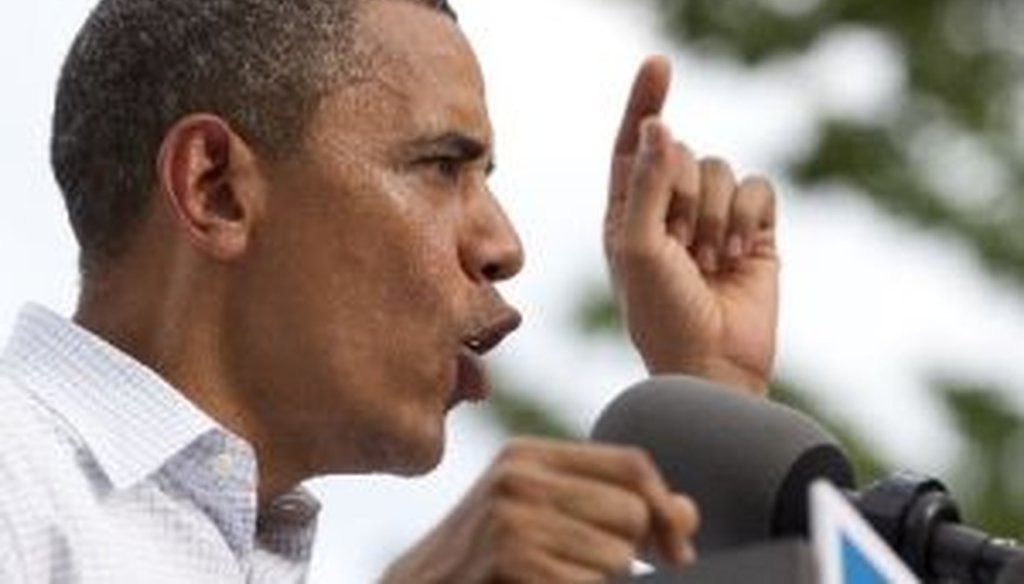 President Barack Obama speaks at a campaign event, Wednesday, Aug. 15, 2012, in Davenport, Iowa, during a three-day bus tour through Iowa.