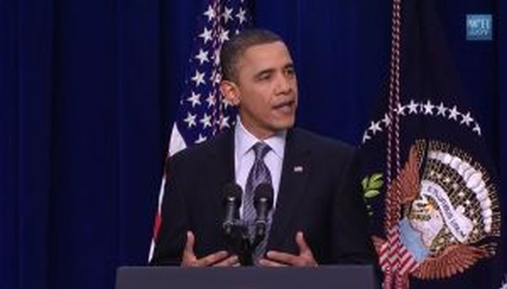 President Barack Obama held a press conference at the White House on Feb. 15, 2011, to discuss the budget he released the day before, as well as other issues.