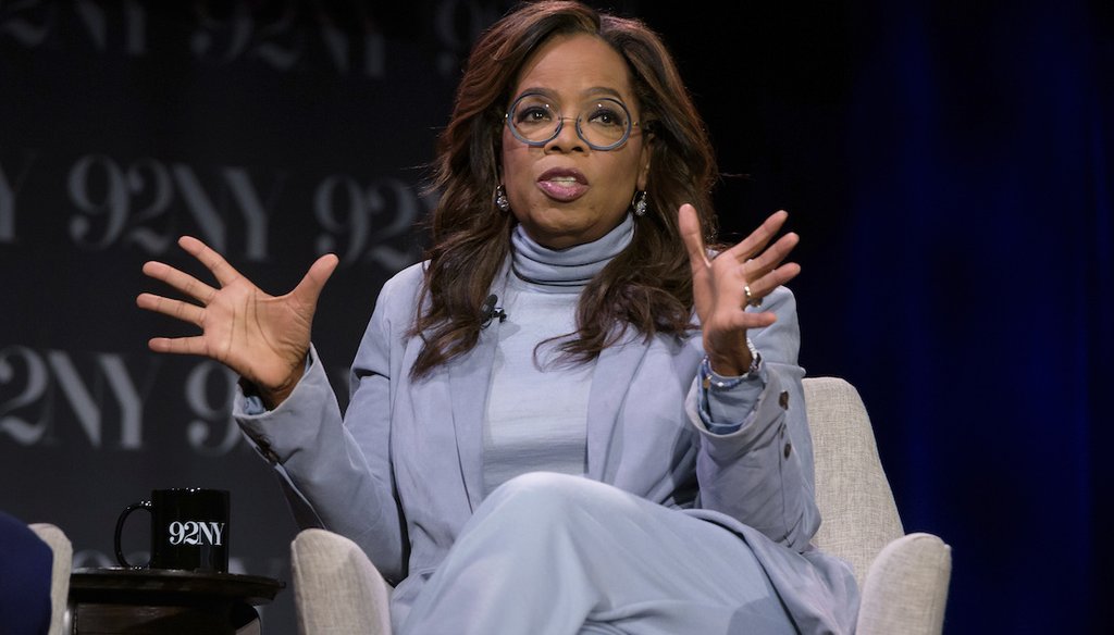 Oprah Winfrey discusses her new book on Sept. 12, 2023, in New York. (AP)