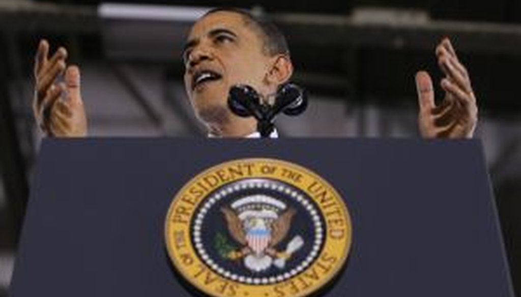 President Obama speaks in Portland, Maine, on Thursday.